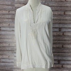 Ralph Lauren Women's Embroidered Long Sleeves Blouse/ Tunic Sz XL Polo Jeans Co